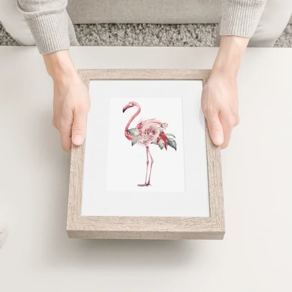 Watercolor Tropical Flamingo Wall Art Poster Print UNFRAMED - Picture 10 of 17